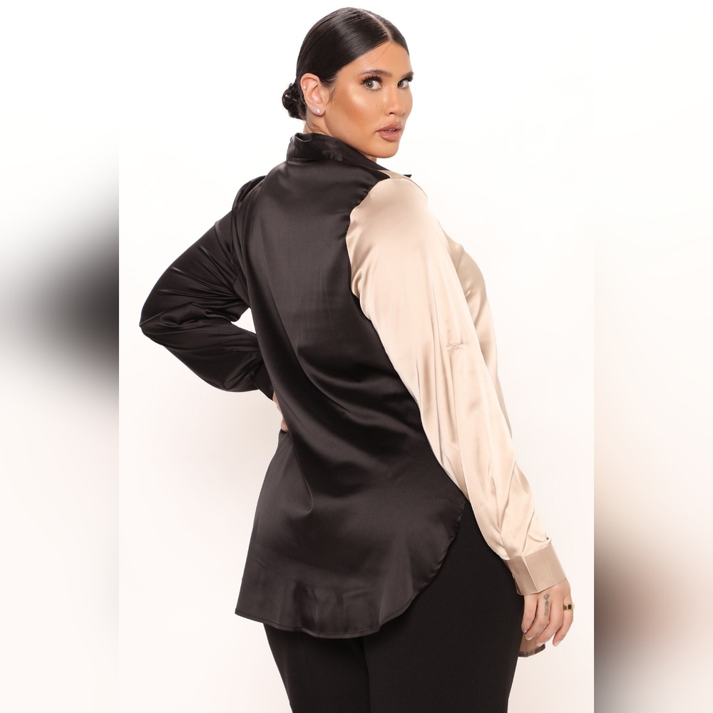 Fashion nova two-tone satin shirt - Picture 11 of 13
